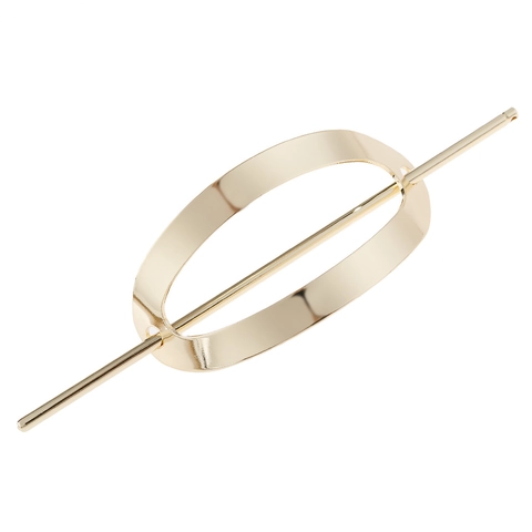 Set Bastoncino Capelli in Lega Geometrico Minimalista Supporto Crocchia Ovale Traforato Gabbia per Capelli Donna Oro Argento