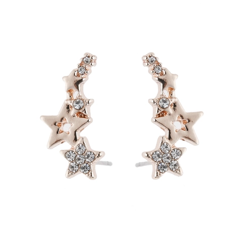 Mode Legierung Strass Stern Ear Crawler Geometrische Pentagramm Ohrstecker Für Damen Alltag Moderner Schmuck