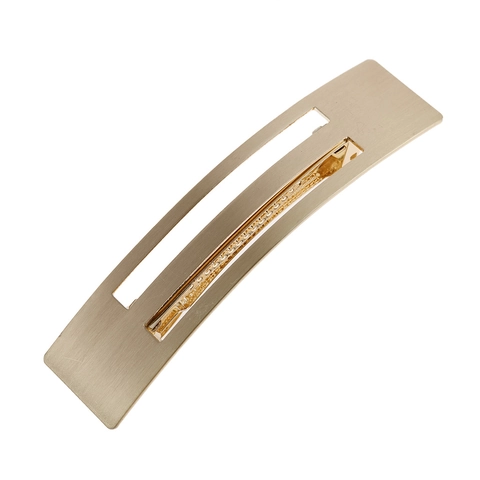 Minimalist Alloy Hollow Geometric Hair Clip For Women Brushed Metal Rectangular Duckbill Clip Elegant Daily Hair Accessories