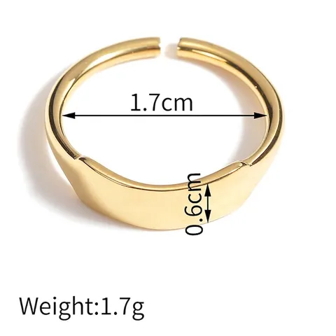Anello Aperto Geometrico Minimalista in Acciaio Inossidabile per Uomo Donna Galvanizzato Regolabile Design Semplice Gioielli Moda