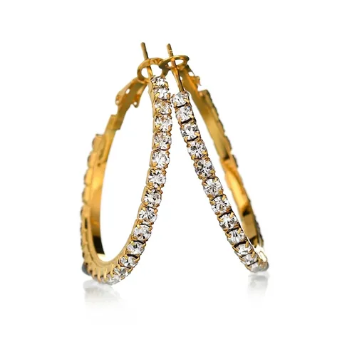 Orecchini a Cerchio in Lega con Strass Vintage di Grandi Dimensioni per Donna Orecchini a Cerchio Geometrici alla Moda Gioielli di Tendenza