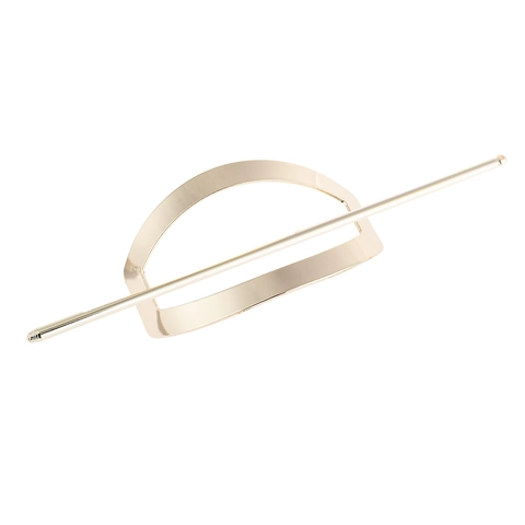 Bastoncino per Capelli in Lega Minimalista per Donna Geometrico Cavo a Forma di D Lucidatura a Specchio Forcina in Metallo Elegante Gioielli per Capelli