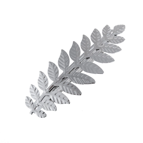 Women Western Alloy Electroplated Leaf Pattern Hair Clip Gold Silver Metal Spring Top Clip Elegant Hair Accessories