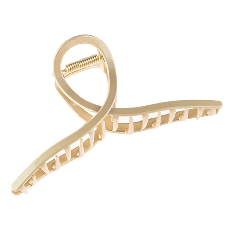 Elegante Molletta per Capelli in Metallo Attorcigliato in Lega di Zinco Minimalista Grande Oro Opaco Argento Geometrico per Acconciatura Donna