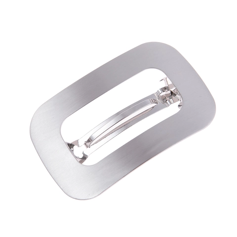 Minimalistische Rechteckige Hohle Legierung Haarklammer Für Damen Gebürstete Metall Feder Haarnadel Gold Silber Roségold Mode Haarschmuck