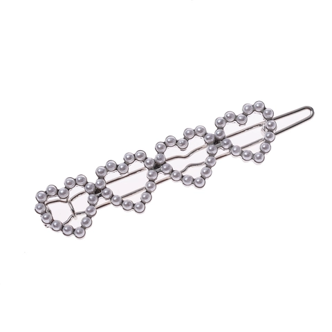 Elegante Fermaglio per Capelli con Cinque Cuori in Lega e Perle Artificiali Dolce Oro Argento Placcato Accessori per Capelli Donna