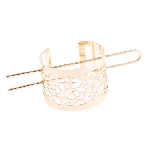 Bastoncino per Capelli Vintage a Motivo Floreale Cavo Set in Lega di Metallo Gabbia per Capelli Stile Corona Oro Argento Donna