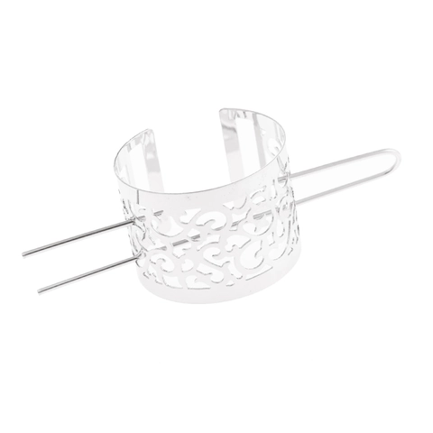 Bastoncino per Capelli Vintage a Motivo Floreale Cavo Set in Lega di Metallo Gabbia per Capelli Stile Corona Oro Argento Donna