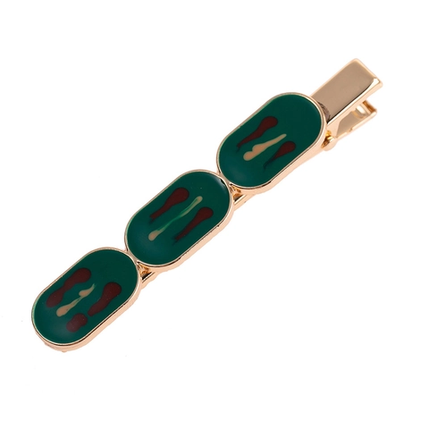 Pinza para el Cabello de Pico de Pato de Metal Esmaltado Geométrico Color Morandi Vintage para Mujer Accesorios de Cabello de Moda de Arte Abstracto Retro