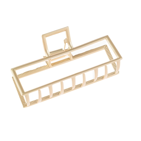 Moderne Geometrische Hohle Rechteckige Legierung Haarklammer Matt Gold Silber Metall Haargreifer Für Damen Haarschmuck