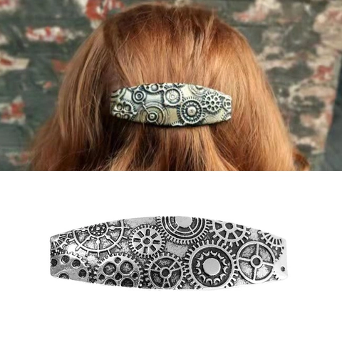 Fermaglio per Capelli Meccanico Steampunk Retrò in Lega di Metallo Stile Industriale Molletta per Capelli per Donna Ragazza
