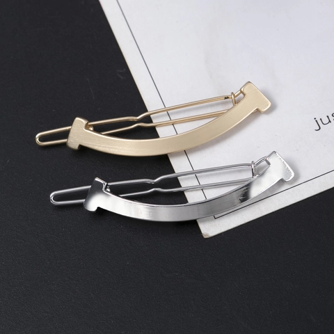Molletta per Capelli in Metallo con Arco a Sorriso in Lega Minimalista Geometrico Per Donna Oro Argento Galvanico Accessori