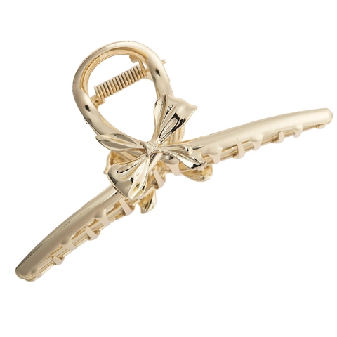 Vintage Elegant Alloy Metal Bow Hair Claw Clip Large Butterfly Hair Catch Clip For Women Gold Silver Fashion Hair Accessories