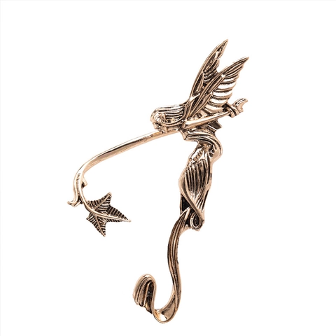 Vintage Alloy Fairy Angel Wing Ear Cuff Gothic Dragon Leaf Ear Wrap Electroplated Antique Jewelry For Women Party Daily