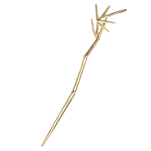 Pic à Cheveux en Métal Style Chinois Épingle à Cheveux Élégante Feuille de Bambou pour Femme Accessoires de Coiffure Bijoux