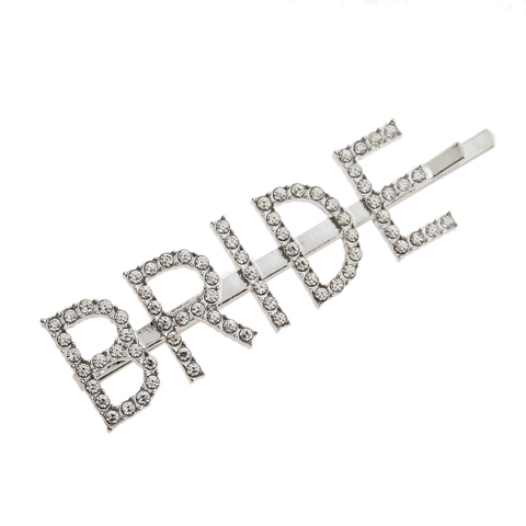 Fermaglio per Capelli da Sposa con Strass in Lega d'Argento Lettera Forcina Brillante Cristallo Accessorio per Matrimonio Donna
