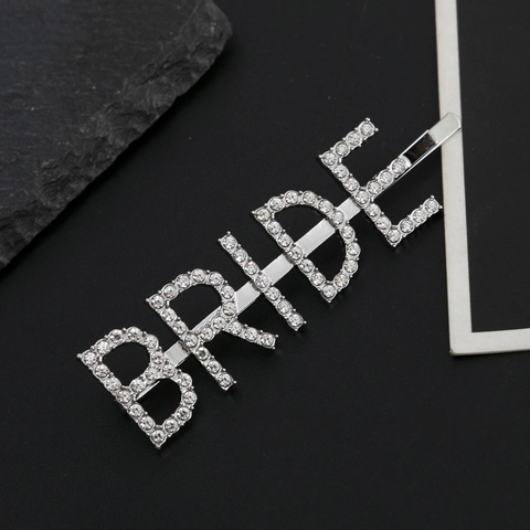 Fermaglio per Capelli da Sposa con Strass in Lega d'Argento Lettera Forcina Brillante Cristallo Accessorio per Matrimonio Donna