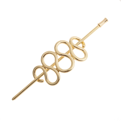 Vintage Metall Schlangenform Haarstab Elegant S-Förmige Geometrische Haarnadel Minimalistisch Gold Silber Haarschmuck Für Damen
