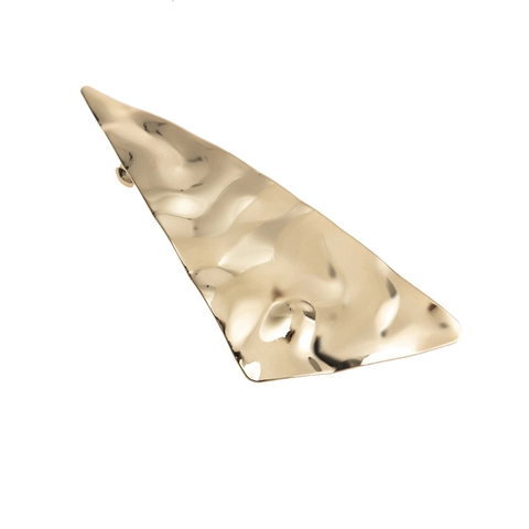 Exaggerated Geometric Triangle Hair Clip Hammered Texture Large Metal Alloy Spring Hairpins For Women Fashion Accessories