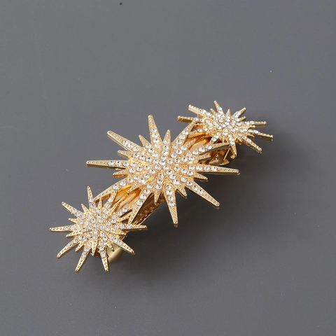 Pinza para el Pelo Elegante de Aleación con Diamantes de Imitación Estrella para Mujer Boda Fiesta Accesorios de Pelo Joyería
