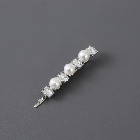 Elegante Forcina in Lega Con Perle Artificiali e Strass Oro Argento Galvanizzato Fermaglio per Capelli Moda Gioielli Donna