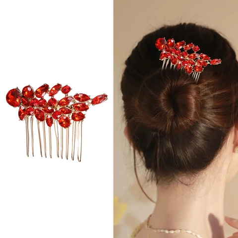 Pettine per Capelli Floreale in Lega Vintage Con Strass Colorati Intarsiati Stile Antico Palazzo Matrimonio Festa Donna Accessori