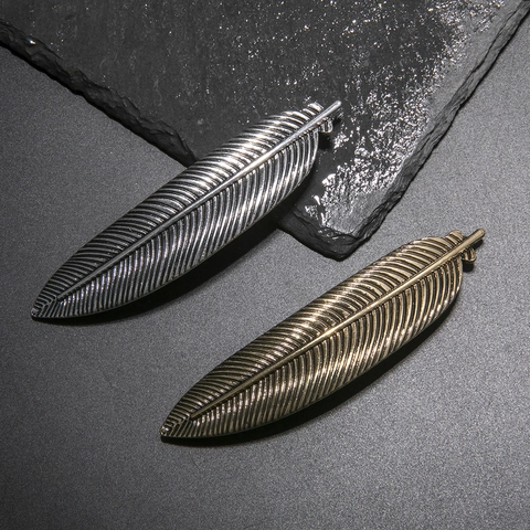 Vintage Legierung Feder Haarspange Für Damen Antik Gold Silber Detaillierte Textur Federclip Retro Haarschmuck Geschenk