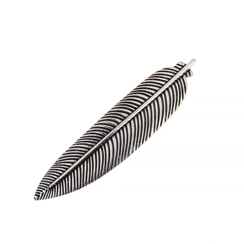 Vintage Legierung Feder Haarspange Für Damen Antik Gold Silber Detaillierte Textur Federclip Retro Haarschmuck Geschenk