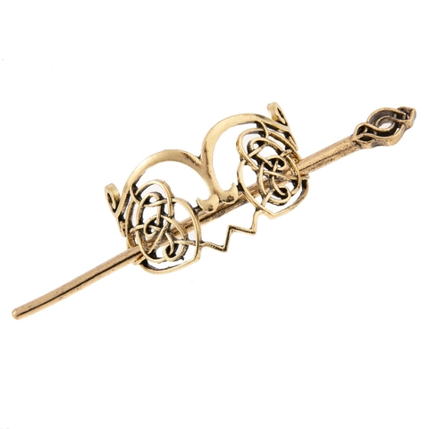 Vintage Keltische Knoop Haarstokje En Stift Legering Opengewerkt Viking Stijl Haarpun Voor Dames Traditionele Haaraccessoire