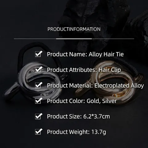 Minimalistisch Legierung Verdrehter Knoten Haargummi Hochelastisch Metall Geometrisch Unregelmäßig Haarseil Mode Ponytail Halter Damen Schmuck