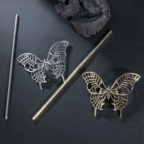 Épingle à Cheveux Papillon en Alliage Rétro pour Femme Accessoire en Métal Élégant pour Mariage Banquet Fête Quotidien