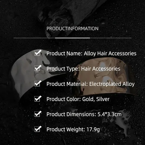 Unregelmäßiges Gehämmertes Legierung Metall Haargummi Für Damen Einfacher Stil Hoher Pferdeschwanz Elastisches Haarband Metallic Scrunchie Gold Silber Mode Haarschmuck