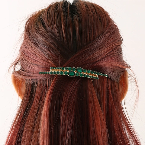 Fermaglio per Capelli in Lega con Strass Vintage per Donna Elegante High End Oro Argento a Molla Accessori per Acconciature da Festa