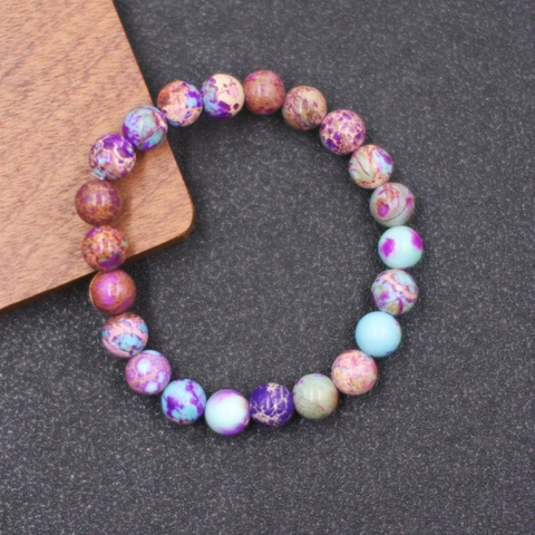 Pulsera de Cuentas de Piedra Natural Hecha a Mano Con Colgante de Corazón de Acero Inoxidable Joyería Unisex Regalo