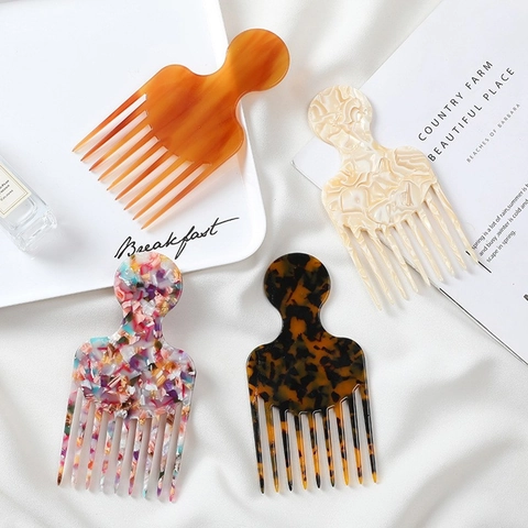 European Fashion Cellulose Acetate Hair Comb Anti-Static Wide Tooth Tortoiseshell Hair Styling Tool for Women
