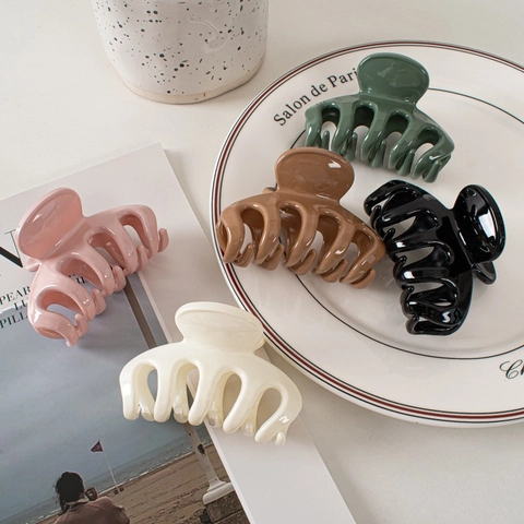 Vintage Glänzend Haarkralle Für Damen Elegant Groß Shark Clip Starker Halt Kunststoff Styling Tools Haarschmuck