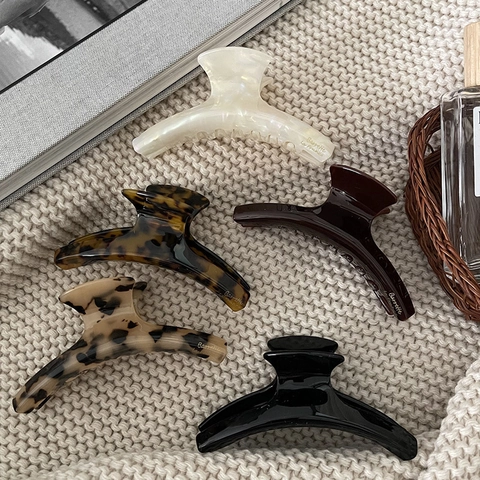 Große Französische Vintage Acetat Haarklammer Für Damen Schildpatt Leopardenmuster Elegantes Styling-Tool Haarschmuck