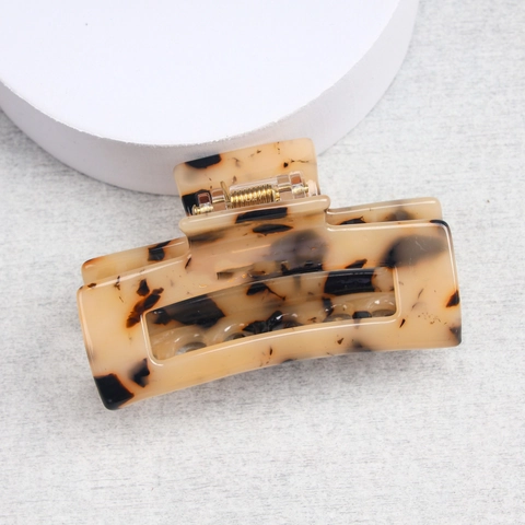 Moda Stampa Leopardata Acetato Molla per Capelli Shark Clip per Donna Retro Tartarugato Grande Accessorio per Capelli Elegante Copricapo Quotidiano