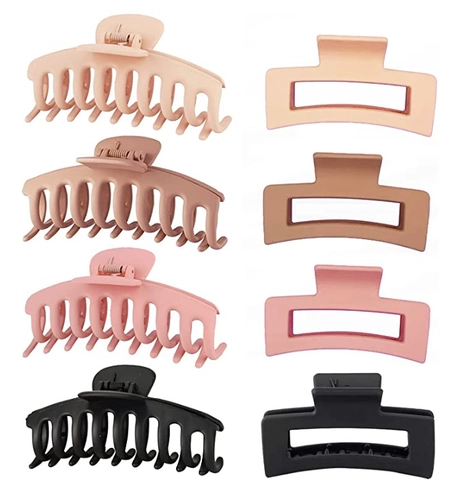 Set di 8 Mollette per Capelli Opache Grandi per Donne Capelli Spessi Antiscivolo Shark Clips Morandi Minimaliste Accessori Moda