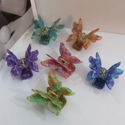 Fashion Butterfly Cellulose Acetate Hair Claw Clip For Women Marble Leopard Print Shell Pattern Hair Styling Accessories