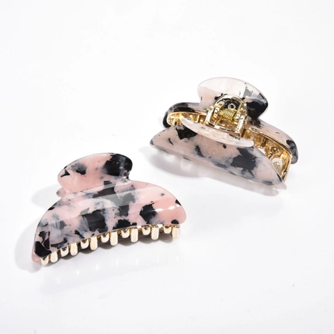 Pinza per Capelli Vintage in Acetato per Donna Motivo Marmoreo Tartarugato Pinza a Squalo Accessori Moda Capelli