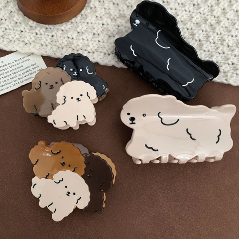 Pinza per Capelli in Acetato di Cellulosa a Forma di Cane Cartone Animato Fatto a Mano Simpatico Barboncino Accessori per Capelli Donna