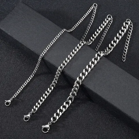 Minimalistisches Edelstahl Panzerkette Armband Für Damen Herren 18K Vergoldet Hip Hop Trendy Schmuck Streetwear Accessoire
