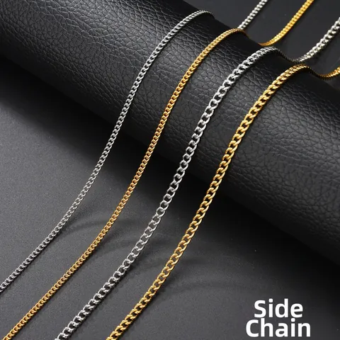 Collier Chaîne Gourmette Minimaliste En Acier Inoxydable Pour Hommes Femmes Plaqué Or 18K Bijoux De Mode Cadeau