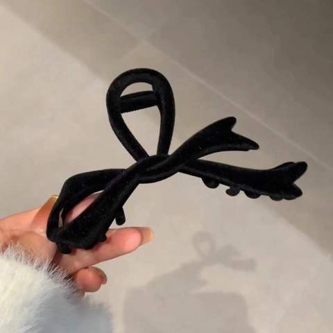 Elegante Molla per Capelli Grande con Fiocco Fioccato per Donna Vintage in Velluto Accessori per Capelli per Capelli Folti