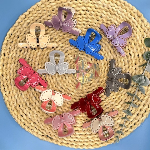 Acetat Hohl Schleife Haarkralle Für Damen Handgefertigt Elegant Haarklammer Pendeln Party Mode Haarschmuck