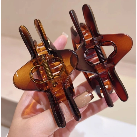 Haarklammer Sternform Matt Schildpatt Für Damen Mode Große Polycarbonat Haarklemmen Zubehör