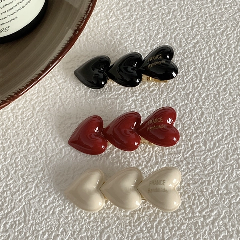 Vintage Glanzende Hars Hart Haarclip Spiegelglans Legering Eendenbekclip Voor Dames Dagelijks Zijpony Haarspelden Accessoires