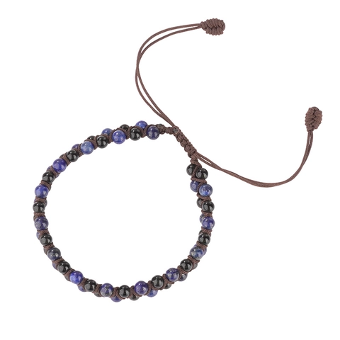 Handgefertigt Gewebt Zweireihig Naturstein Perlen Armband Für Damen Herren Einstellbare Schnur Armband Ethno Schmuck Amethyst Rosenquarz Geschenke