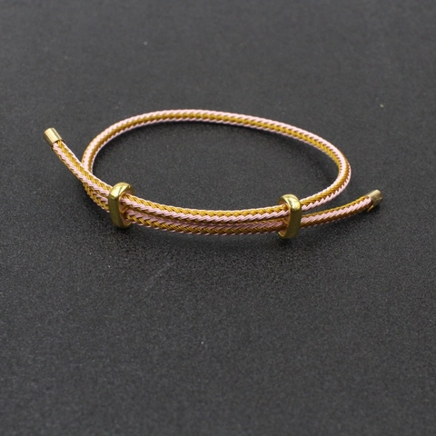Handmade Stainless Steel PU Braided Rope Bracelet Adjustable Metal Slider Fashion Jewelry For Daily Casual Wear Unisex Gift